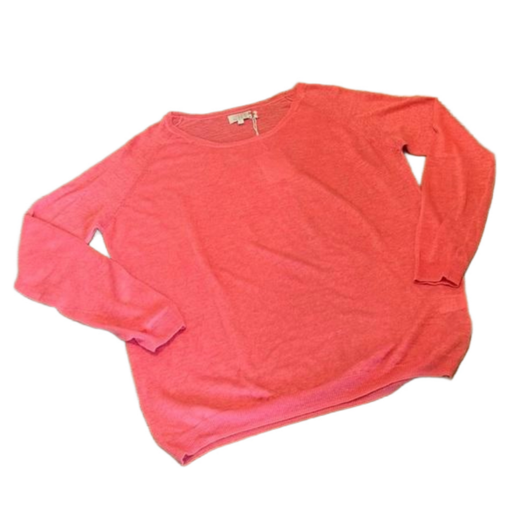 NotShy Lightweight Linen Women’s Summer Sweater Coral PINK Size Small